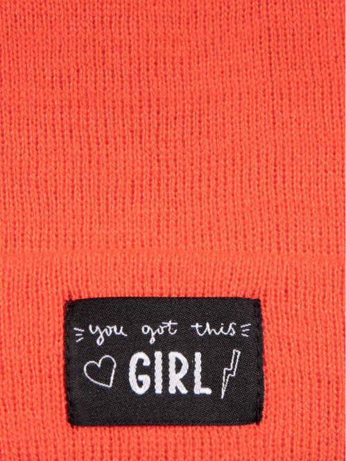 Bonnet revers framboise fille Bonnet revers framboise fille