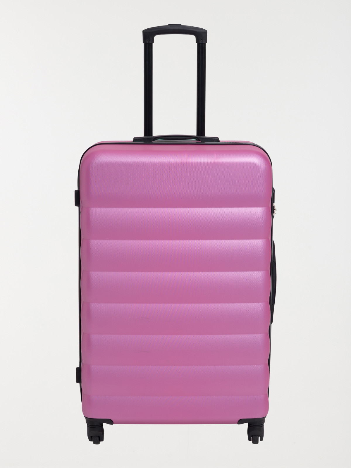 Valise rigide rose à roulettes 