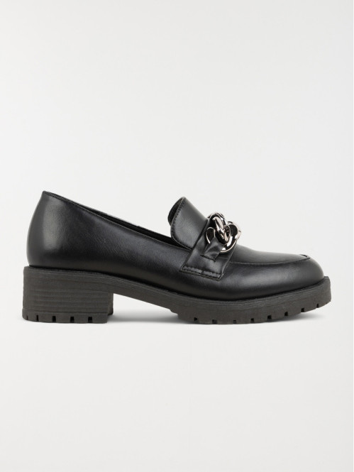 Mocassin chaine noir femme (36-41)