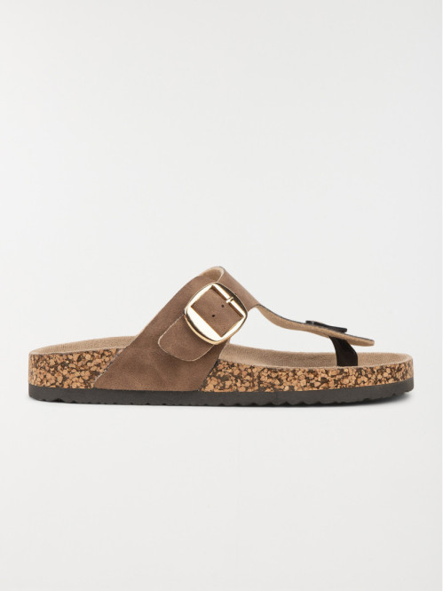 Mules à entredoigts marron femme (36-41)
