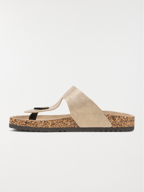 Mule entredoigt coloris or femme (36-41)