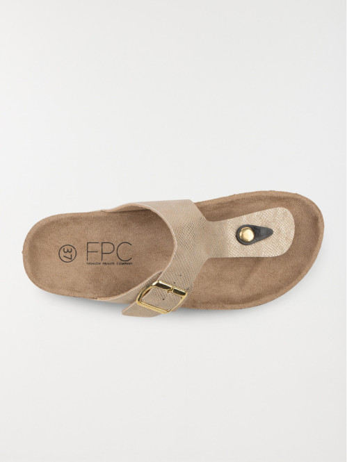 Mule entredoigt coloris or femme (36-41)