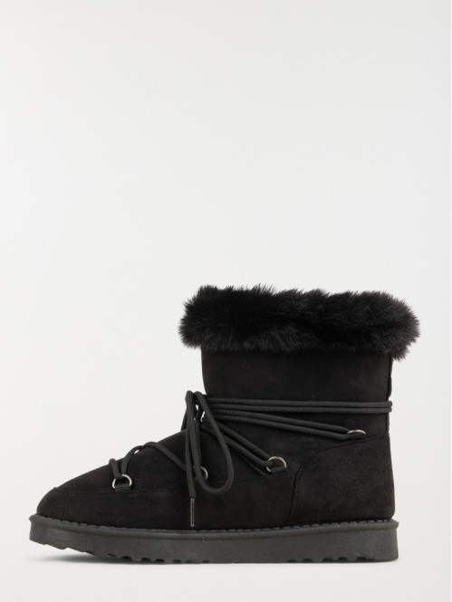 Bottine plate col fourré...