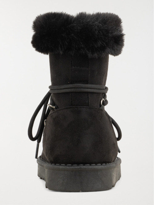 Bottine plate col fourré...