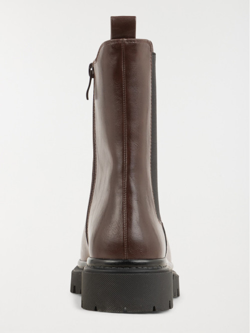 Bottines marrons plates...