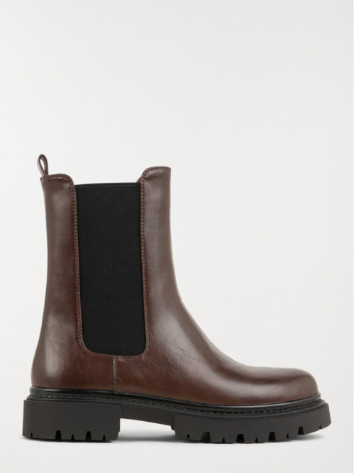 Bottines marrons plates...