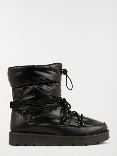 Boots lacets femme noir outlet