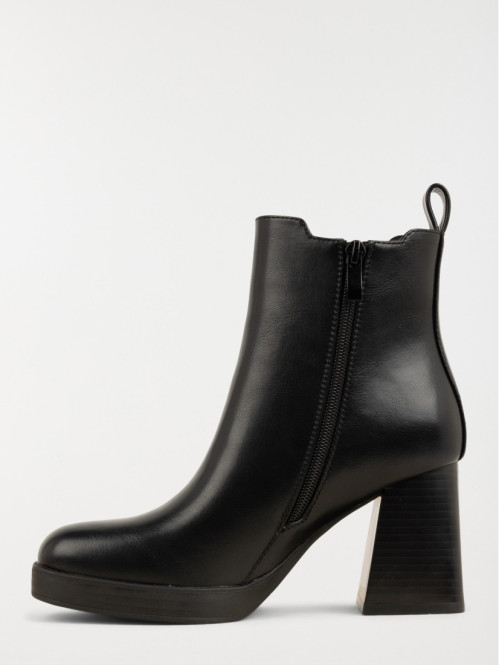 Boots noires femme talon sales
