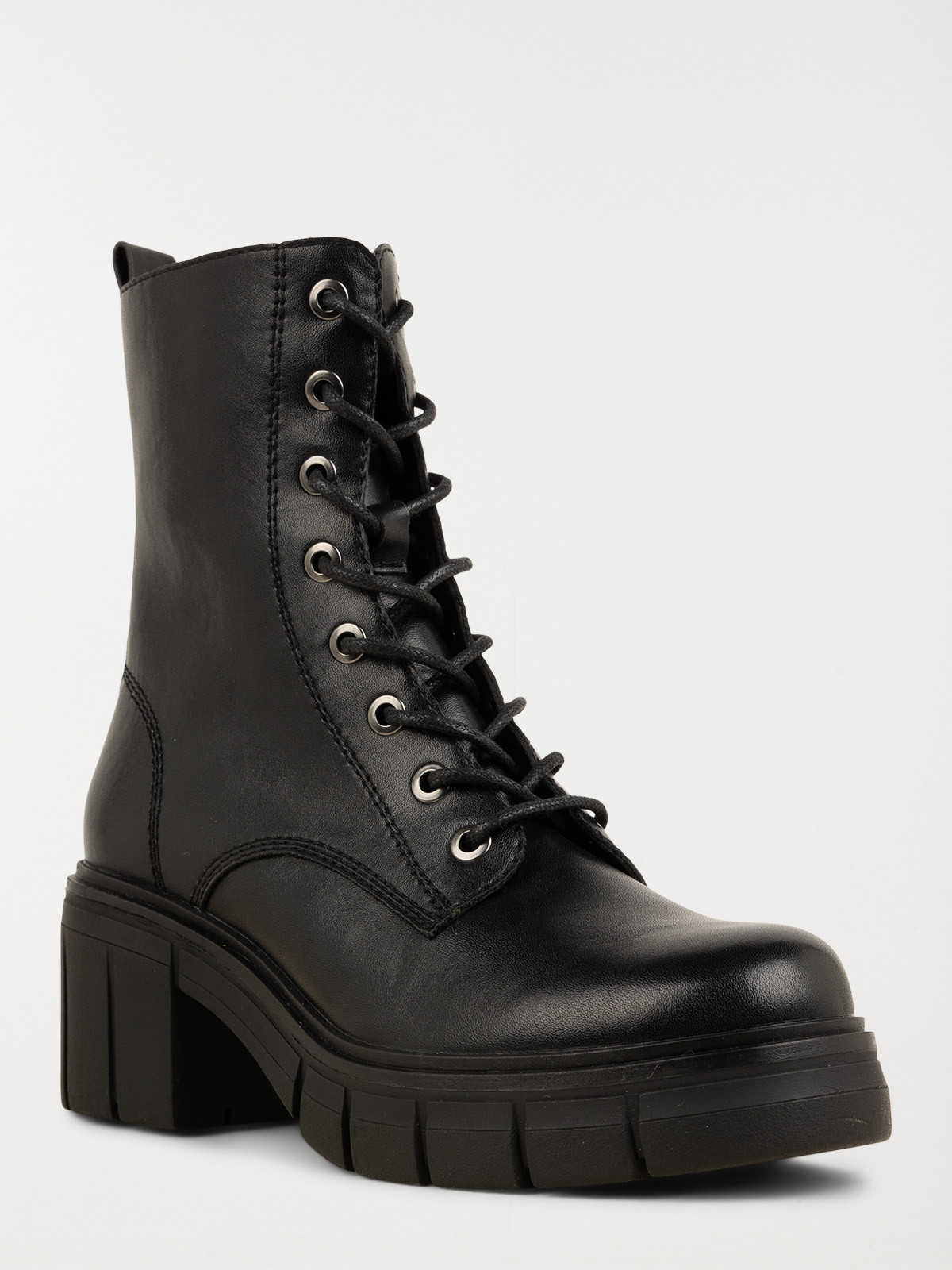 Boots lacets et zip femme noir (36-41)