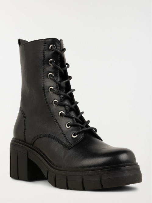 Boots lacets et zip femme noir (36-41)