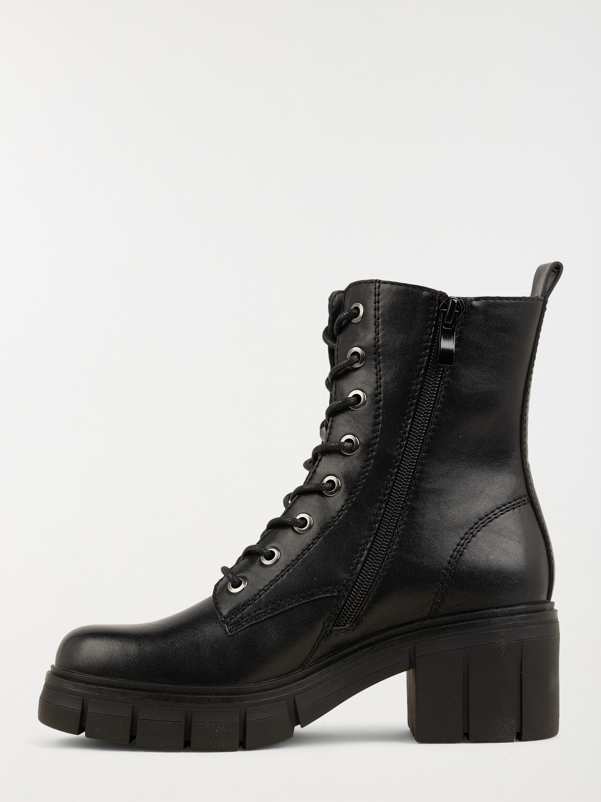 Boots lacets et zip femme noir (36-41)