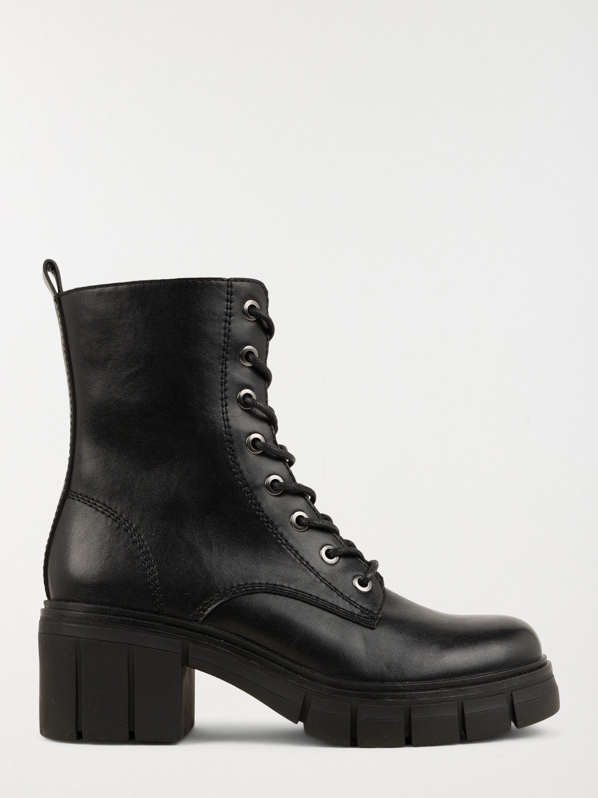 Boots lacets et zip femme noir (36-41)