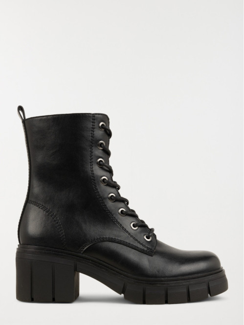 Boots lacets et zip femme noir (36-41)