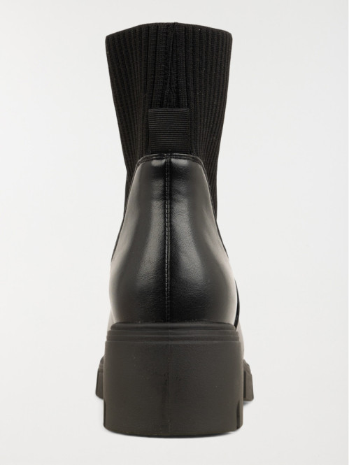 Bottine bi-matière noire femme (36-41) Bottine bi-matière noire femme (36-41)