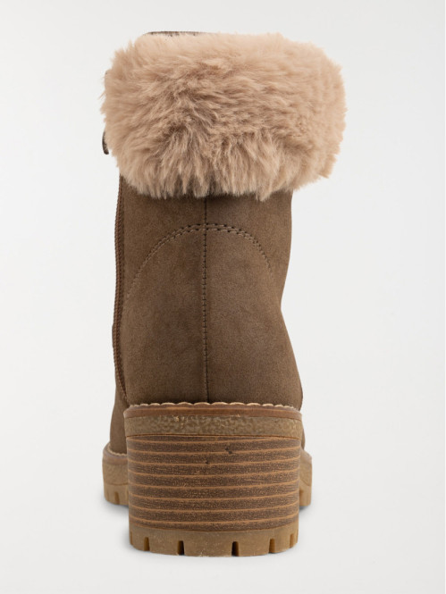 Bottines col fourré taupe femme (36-41) Bottines col fourré taupe femme (36-41)