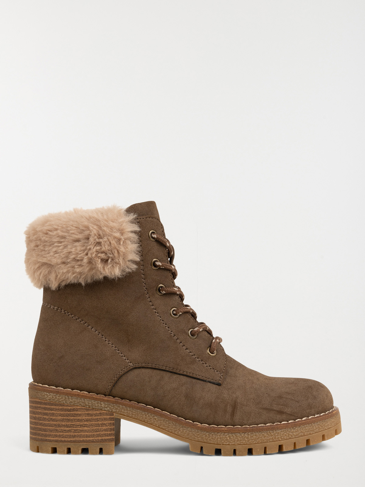 Bottines col fourré taupe femme (36-41)