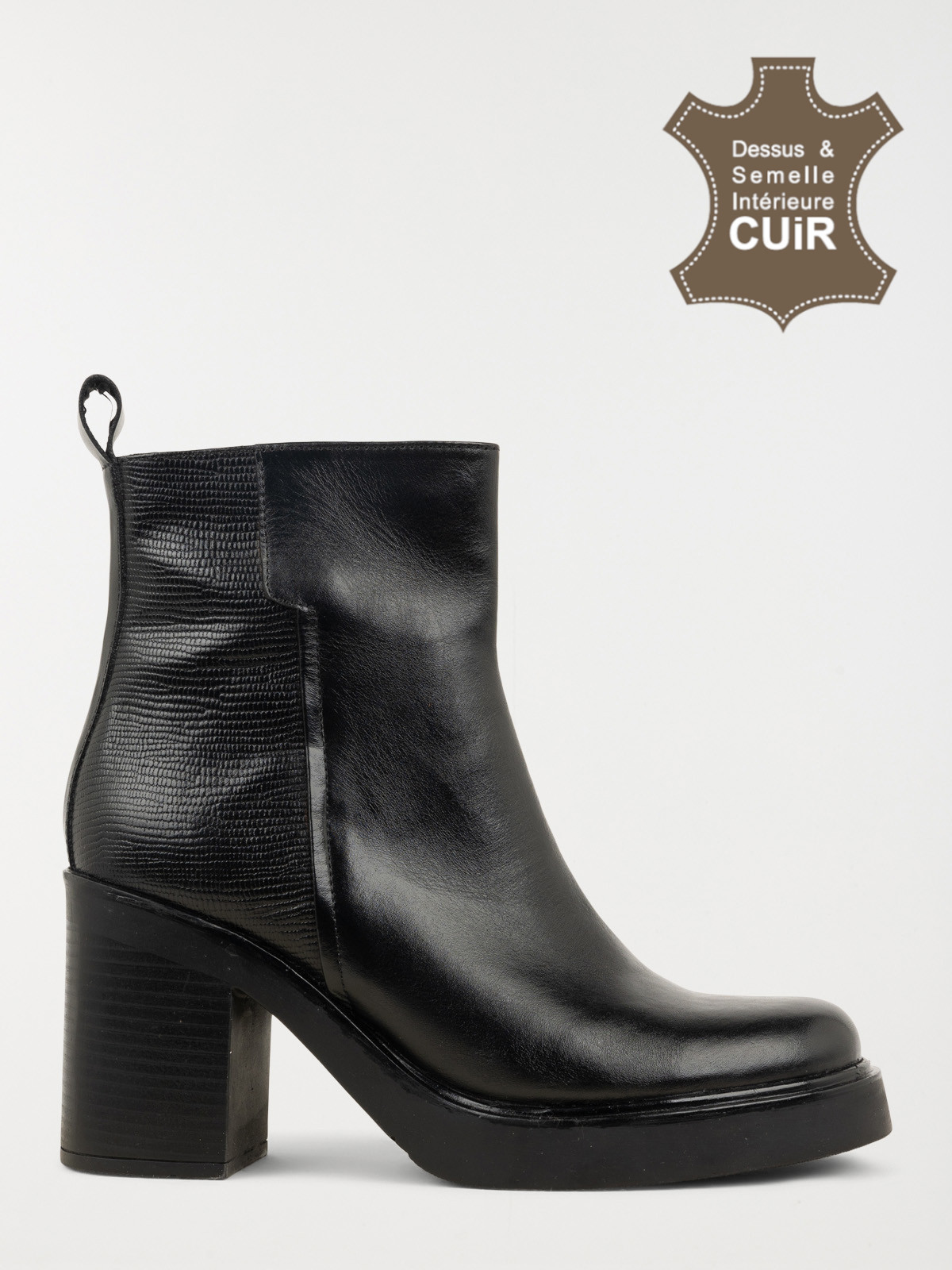 Bottine à talon femme noir (36-41)