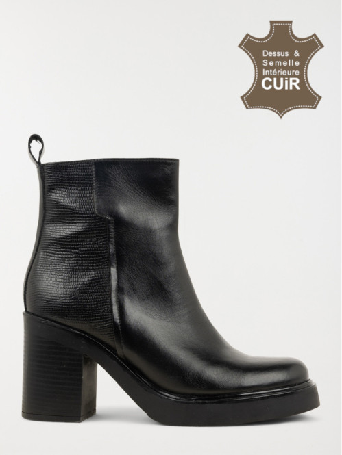 Bottine à talon femme noir (36-41)