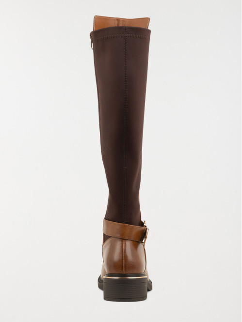 Bottes plates marrons femme...