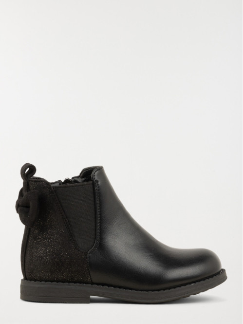 Bottines fille noires et noeud (31-35)
