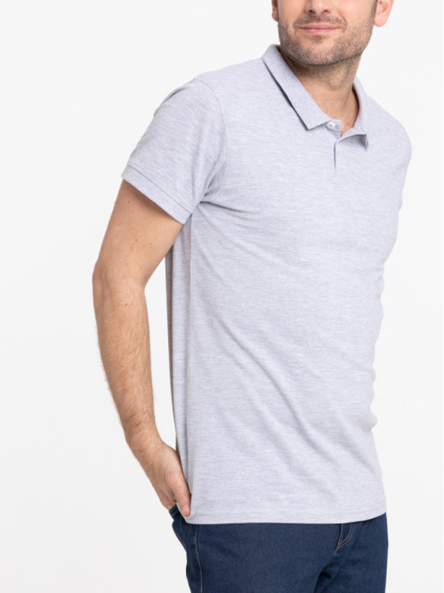 Polo gris chiné homme