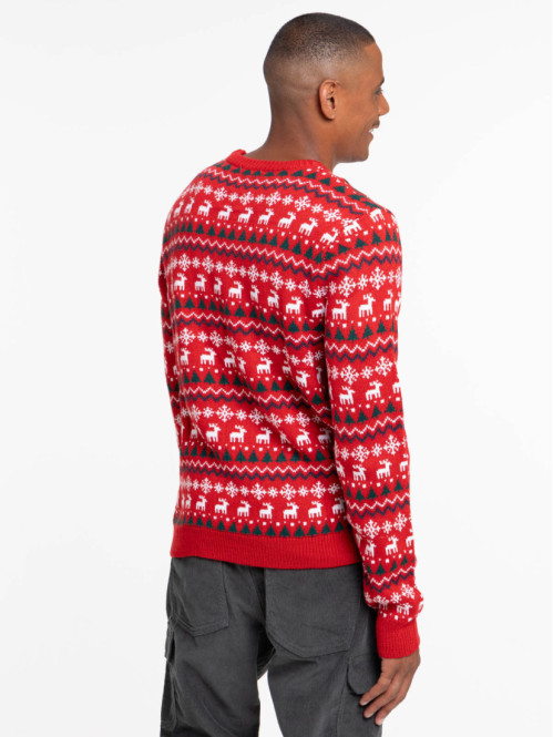 Pull de Noël rouge opéra homme Pull de Noël rouge opéra homme