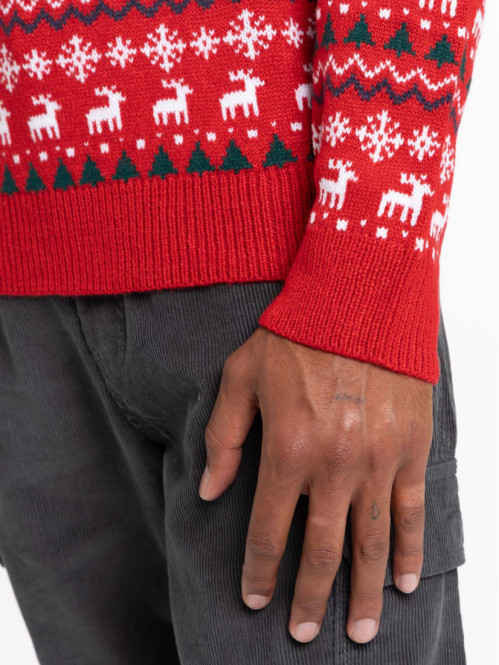 Pull de Noël rouge opéra homme Pull de Noël rouge opéra homme