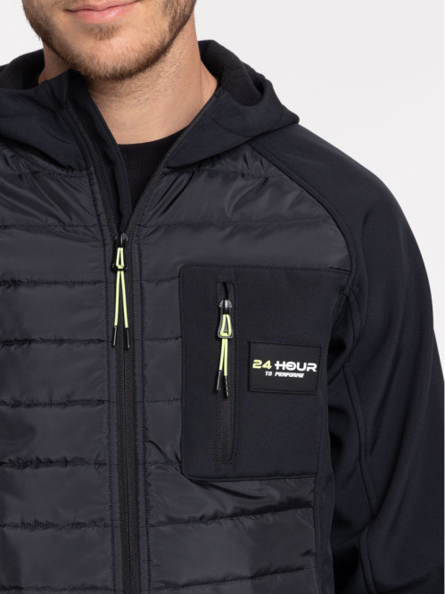 Veste noire à capuche homme Veste noire à capuche homme