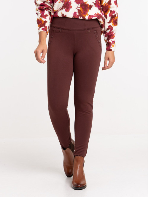 Legging pont café rougi femme
