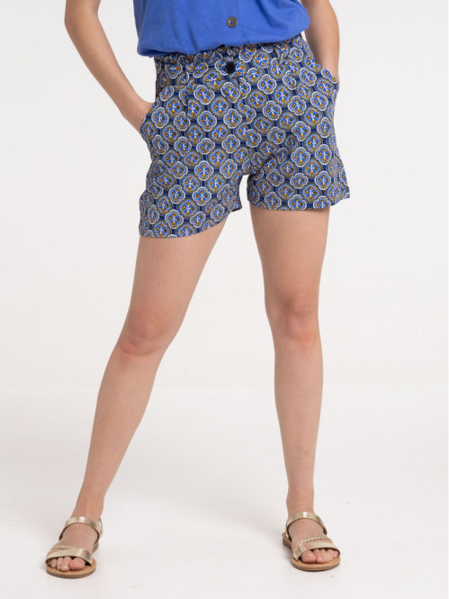 Short imprimé graphique femme