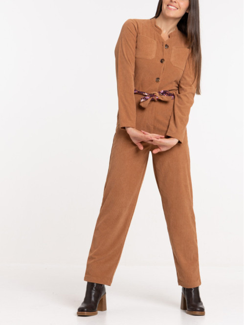 Combipantalon velours femme