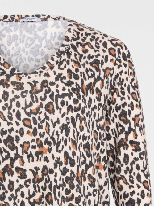 Tee-shirt imprimé léopard femme