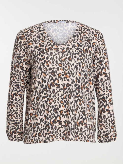 Tee-shirt imprimé léopard femme