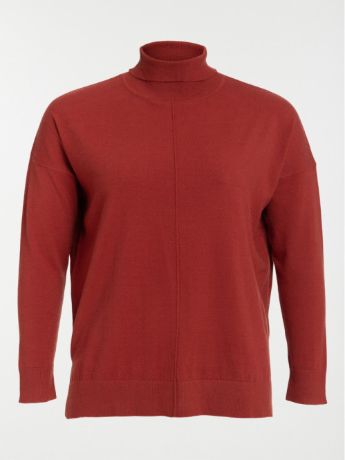 Pull col roulé grande taille femme