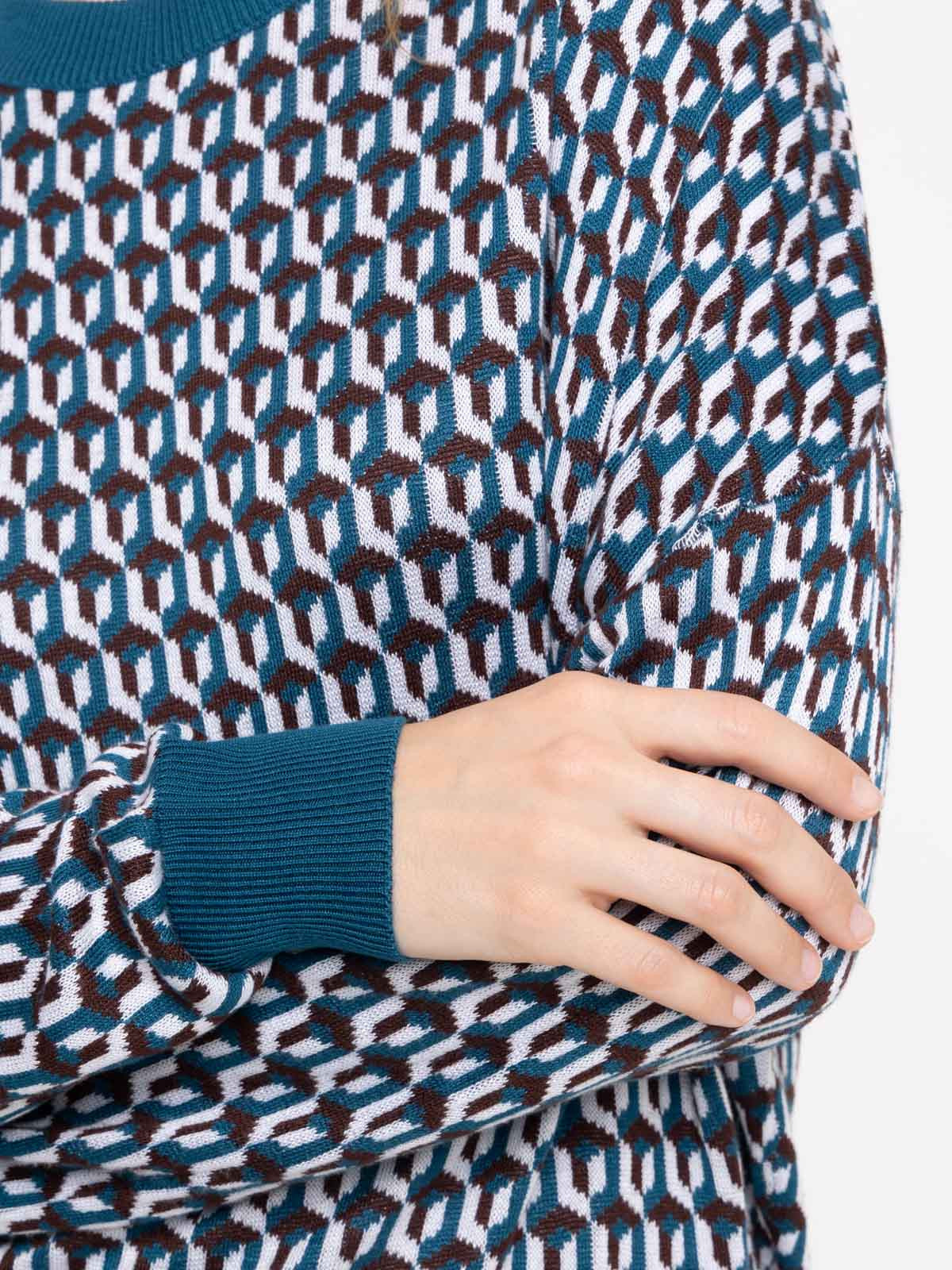 Pull motif graphique femme