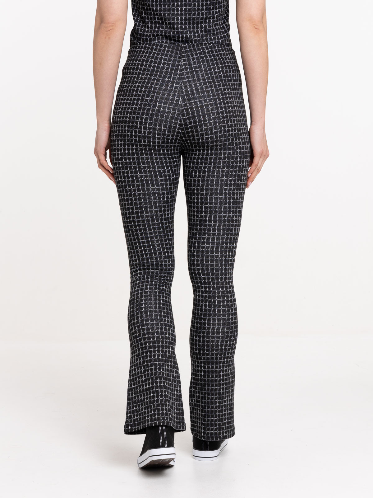 Pantalon à carreaux évasé femme Pantalon à carreaux évasé femme