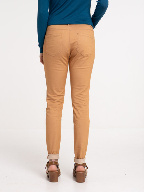 Pantalon ocre skinny femme
