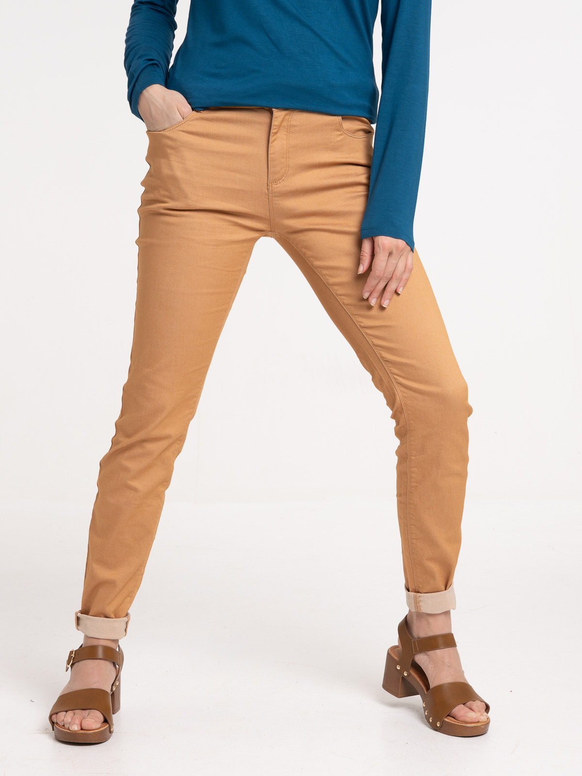 Pantalon ocre skinny femme
