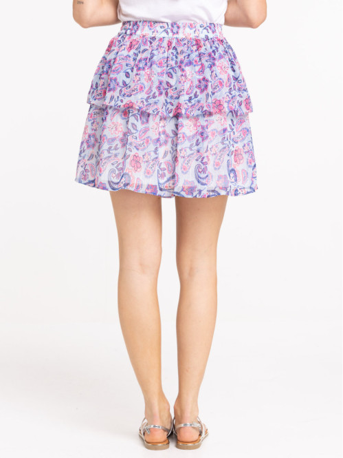 Jupe voile fleurie femme