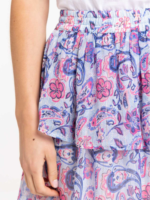 Jupe voile fleurie femme