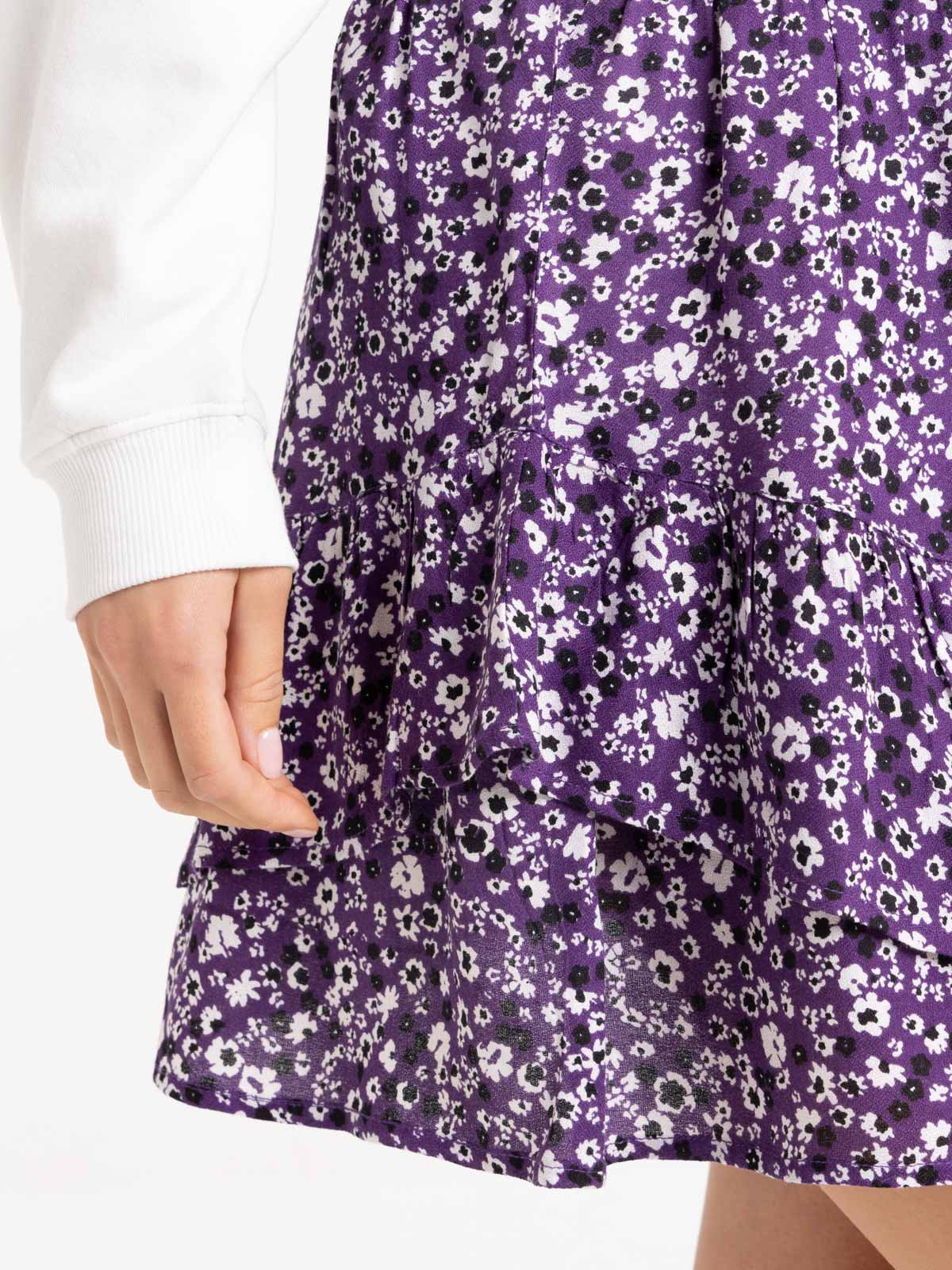 Jupe fleurie ultra violet femme