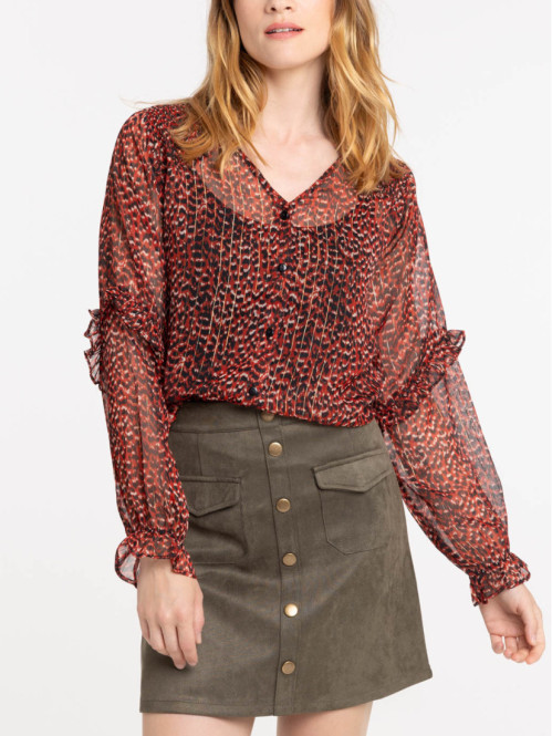 Blouse voile imprimée femme