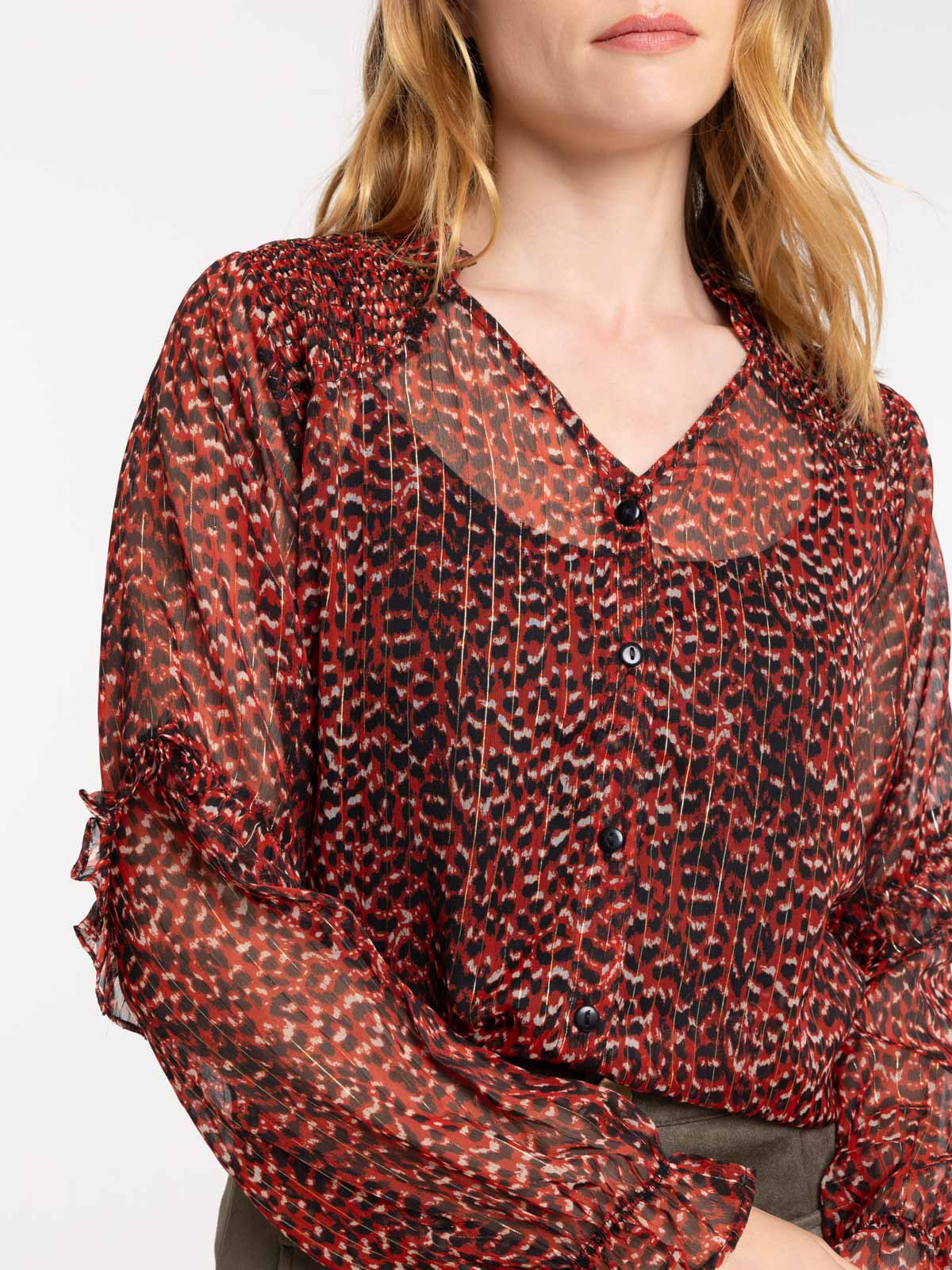 Blouse voile imprimée femme