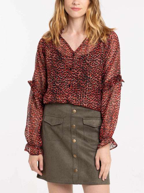 Blouse voile imprimée femme