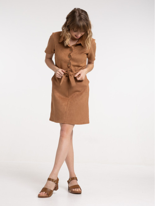 Robe suédine camel femme