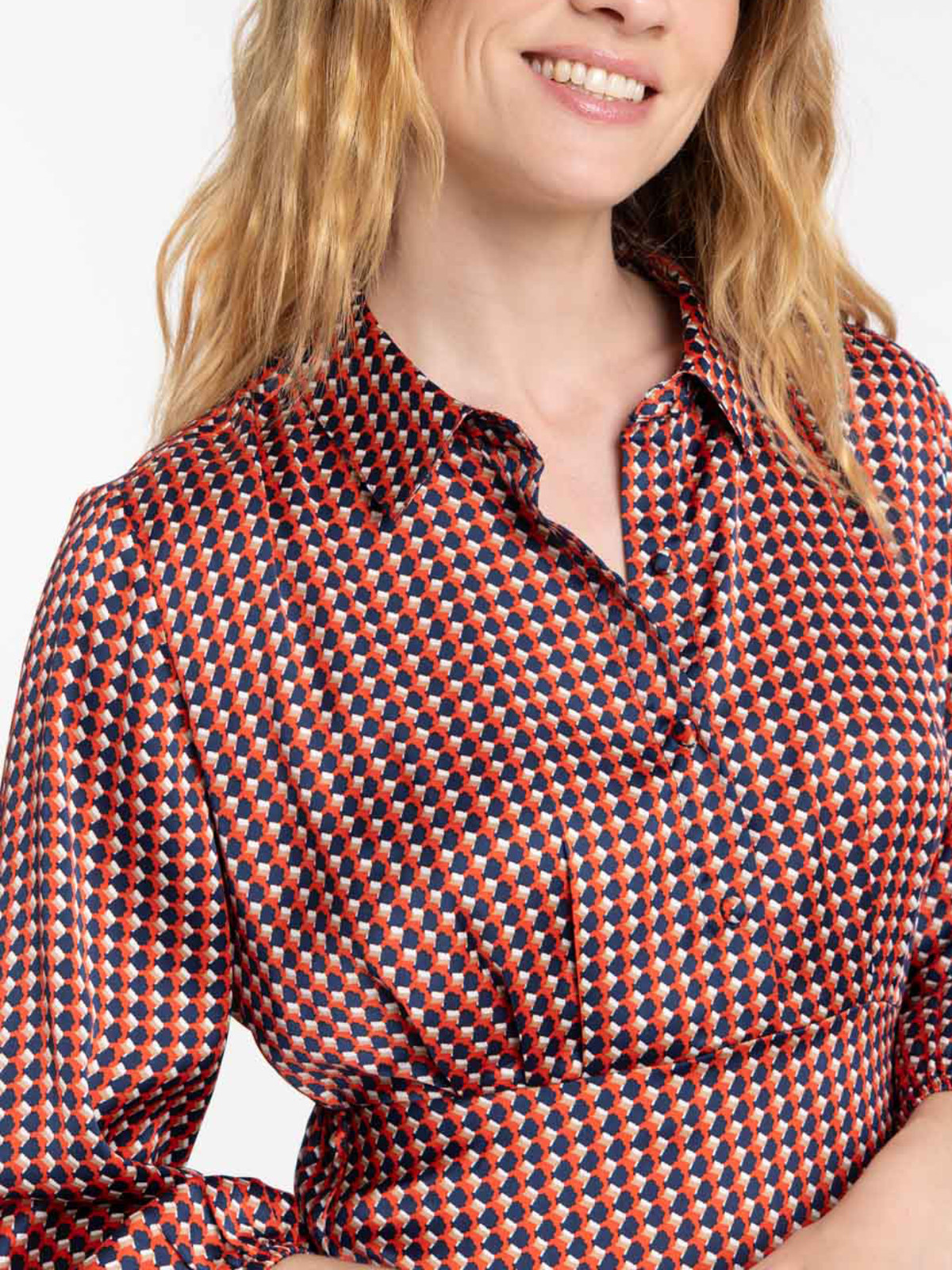 Robe satin imprimée femme