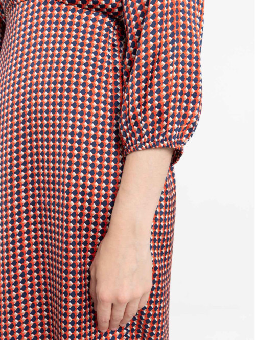 Robe satin imprimée femme