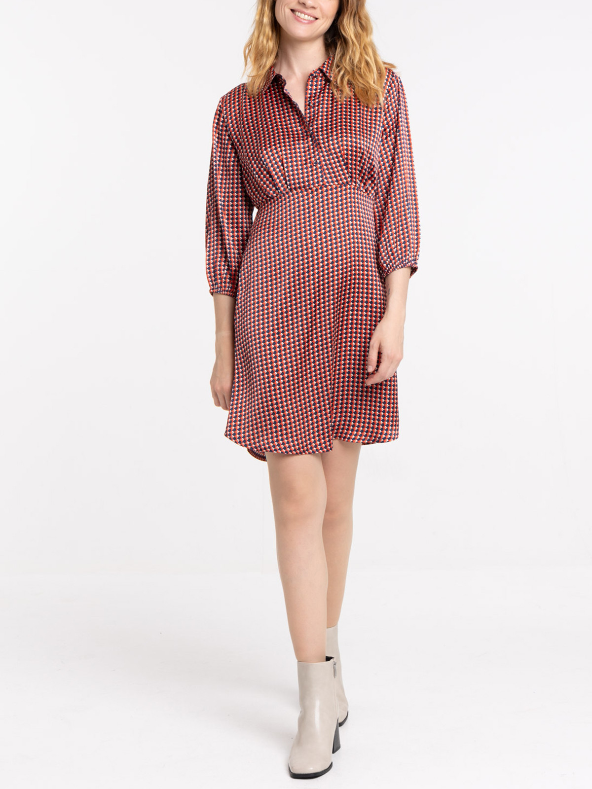 Robe satin imprimée femme