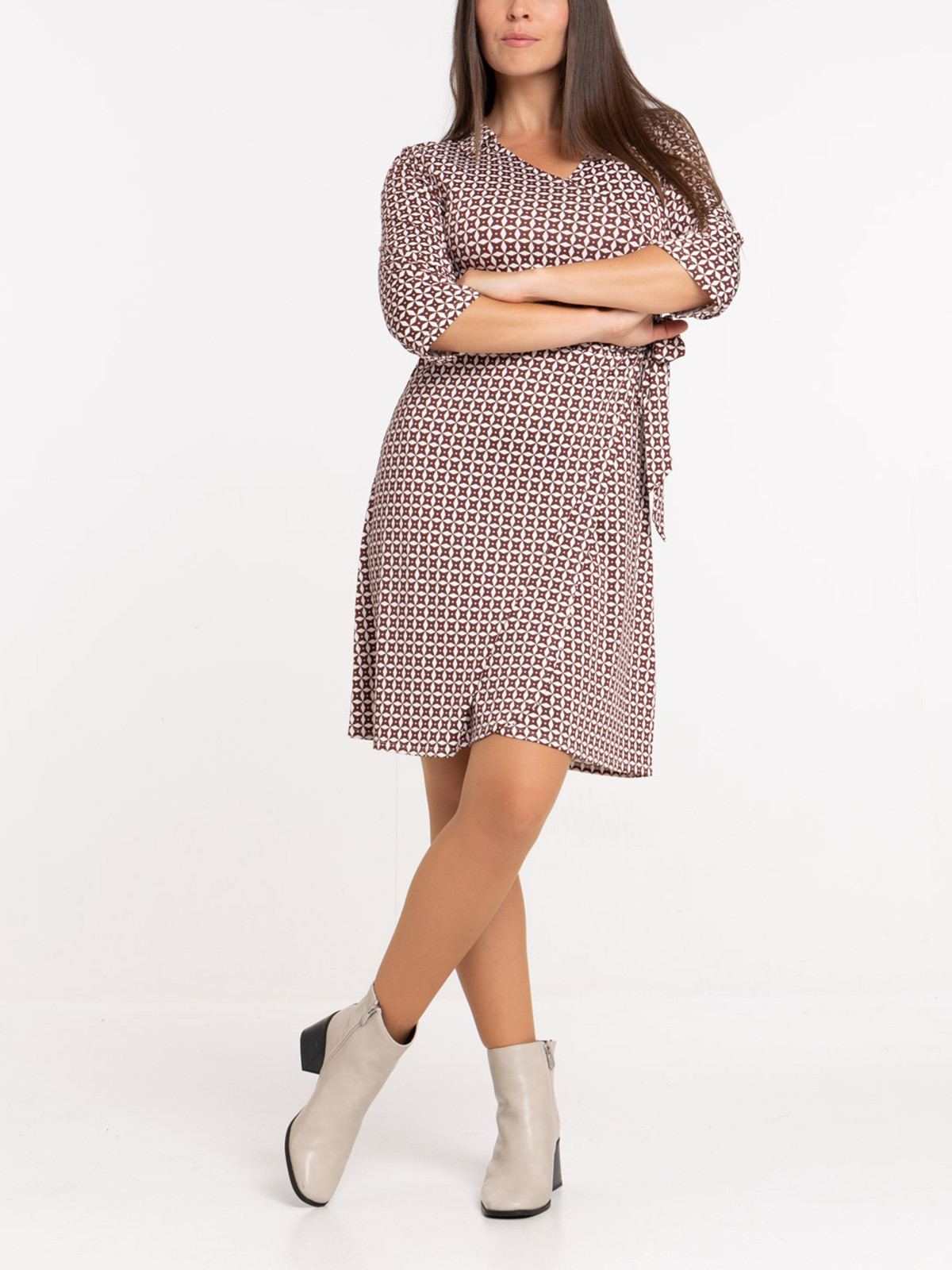 Robe effet portefeuille imprimée femme