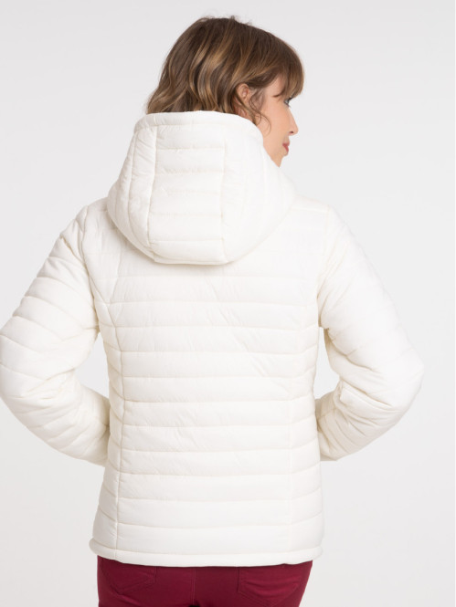 Doudoune à capuche écru femme